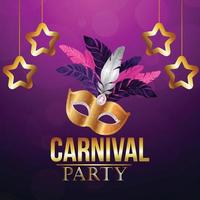 Carnival party background with creative mask vector