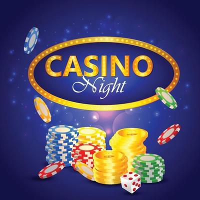 Casino night background with elements