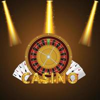 Poker casino with playing cards and luxury background vector