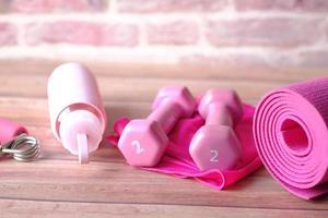 Pink color dumbbells photo