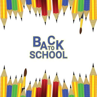 Back to school background with paper and pancil