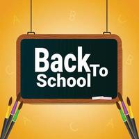 Back to school blackboard background vector