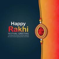 Rakhi festival of hindu with creative crystal rakhi vector
