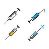 Injection syringe logo images illustration vector