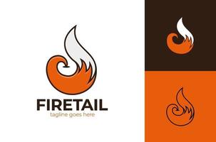 fox tail logo vector element icon illustration. Fox tail Fire Logo design in circle shape and thumbs up like symbol