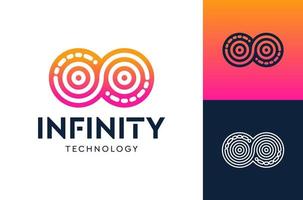Infinity tech logo vector plantilla, concepto creativo de diseño de logo infinity.