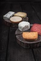 Many kinds of cheeses photo