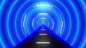 abstracte futuristische tunnel met neonlicht, geanimeerde achtergrond. video