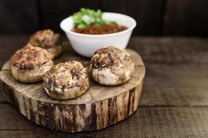 Mushrooms with meat photo