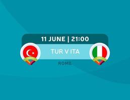 fútbol turquía vs italia vector