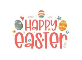 happy easter lettering vector