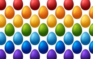 Happy Easter rainbow egg pattern vector background. Simple colorful background with easter eggs