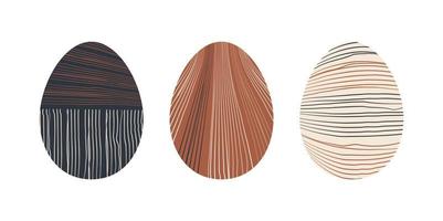 conjunto de huevo de pascua geométrico minimalista con elementos de forma geométrica. Ilustración de vector de plantillas abstractas modernas creativas contemporáneas boho moderno.
