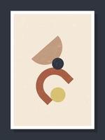 Póster de pared de arte vectorial geométrico minimalista. minimal 20s geométricas abstractas contemporáneas carteles vector plantilla boho formas primitivas elementos ideales para decoración de paredes estilo moderno hipster