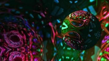 science fiction rosa grön neon spektrum orb loop rörelse video