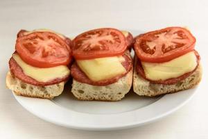 Hot sandwiches with tomatoes photo