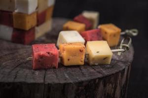 Many kinds of cheeses photo