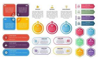 conjunto de elementos gráficos infográficos vector