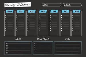 Weekly Schedule Planner Template vector