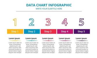 Colorful Chart Infograph Steps Template With Numbers vector