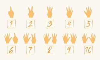 Hand Counting 1 to 10 Illustration vector