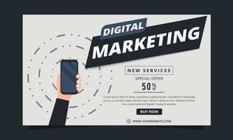 banner promocional de marketing digital vector