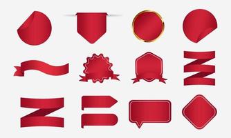 Collection of Red Tag Stickers vector