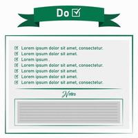 To Do List Template With Notes Space vector