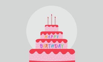 Happy Birthday Cake Celebration Background vector