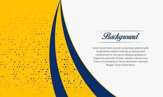 Stylish Yellow and Blue Curved Background With Halftone vector