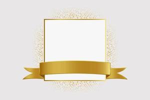 Golden Square Frame and Ribbon With Text Space vector