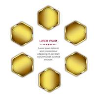 Golden Circular Hexagon With Text Space vector