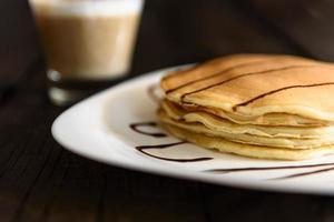 Pancakes with cappuccino