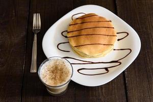 Pancakes with cappuccino photo
