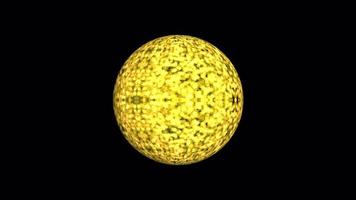 Glittering Flickering Effect Golden Sphere Ball Isolated video