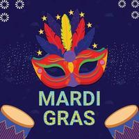 Flat design concept of mardi gras vector