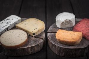 Many kinds of cheeses photo