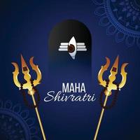 Maha shivratri celebration background with shivling vector