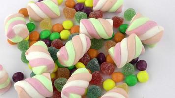 bunte Bonbons und Marshmallow video