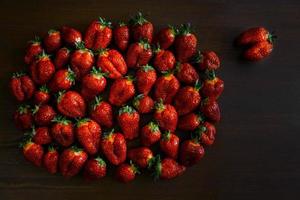 Strawberries on a wooden table