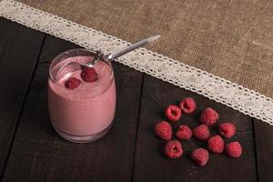 Raspberry banana smoothie photo