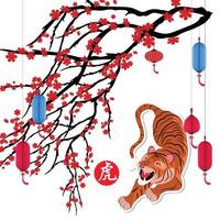 Happy Chinese new year 2022 - year of the Tiger. Lunar New Year banner design template. vector