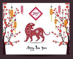 Happy Chinese new year 2022 - year of the Tiger. Lunar New Year banner design template. vector