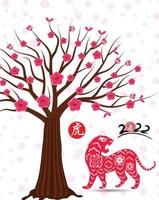 Happy Chinese new year 2022 - year of the Tiger. Lunar New Year banner design template. vector