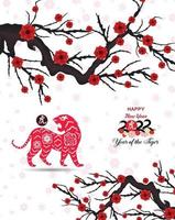 Happy Chinese new year 2022 - year of the Tiger. Lunar New Year banner design template. vector