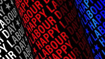 Happy Labour Day Text Wort Rohrschleife rotierend video