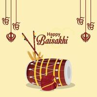 Happy vaisakhi indain sikh festival background vector
