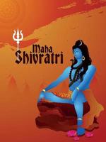 Maha shivratri creative background with illustration of lord shiva vector