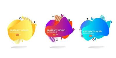 Modern abstract banner set. Flat geometric liquid form with various colors. Modern banner template. eps 10 vector