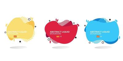 Modern abstract banner set. Flat geometric liquid form with various colors. Modern banner template. eps 10 vector